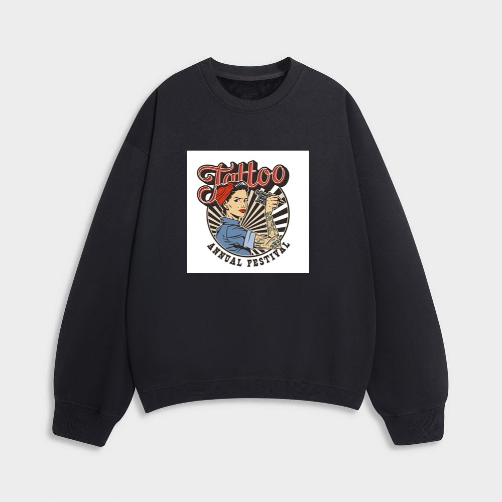 Tattoo Artist with Machine Graphic Sweatshirt