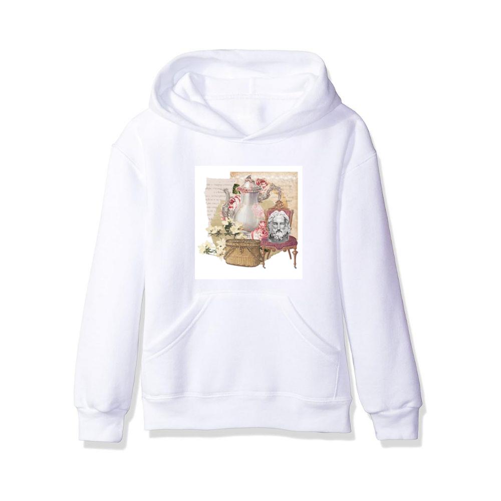 Teapot, Flowers, Bust, and Basket in a Surreal Composition Hoodies