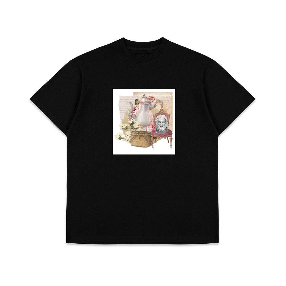 Teapot, Flowers, Bust, and Basket in a Surreal Composition T-Shirts
