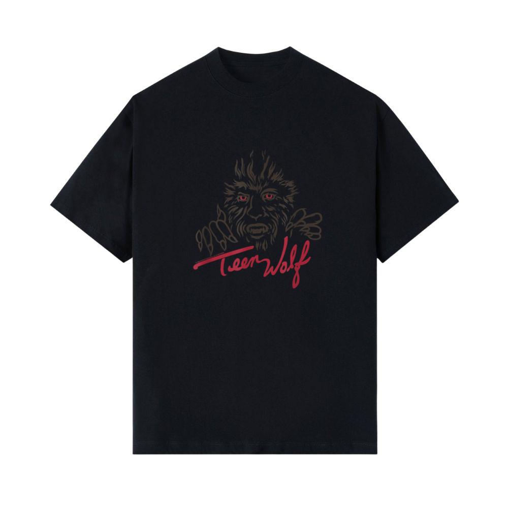 Teen Wolf Retro Vintage Eighties Werewolf Line Art Logo T-Shirt 