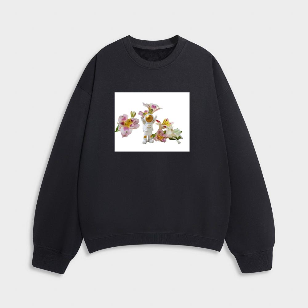 The Astronaut's Floral Encounter Sweatshirt