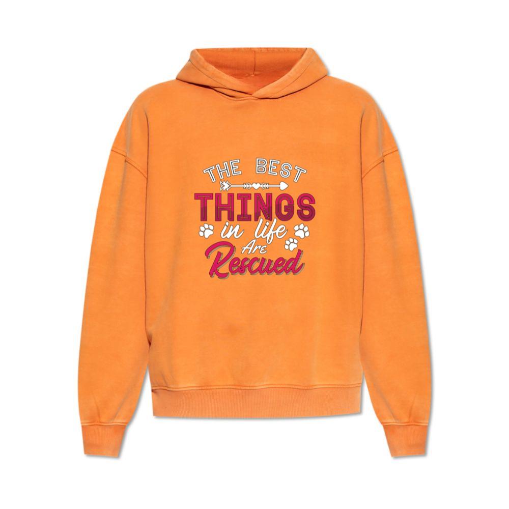 The Best Things in Life Are Rescued Adopt Animal Rescuer Gift Hoodie