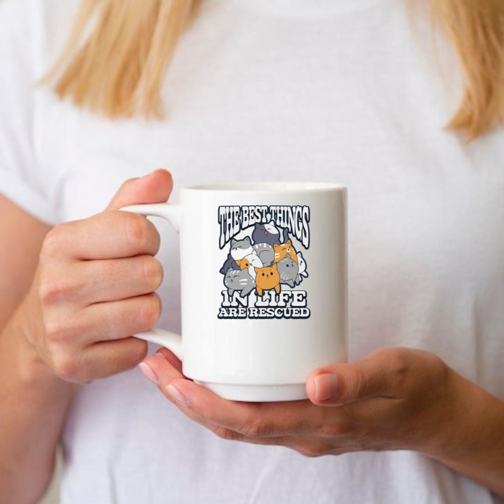 The Best Things in Life Are Rescued Animal Adoption Design Mug