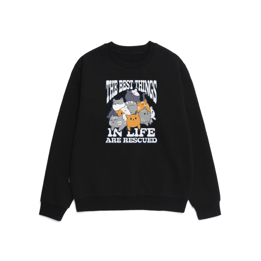 The Best Things in Life Are Rescued Animal Adoption Design Sweatshirt