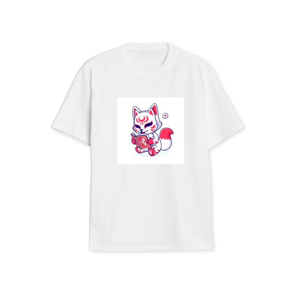 The Crimson Crested Kitsune's Literary Leap into Lore T-Shirts