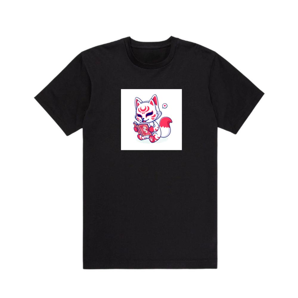 The Crimson Crested Kitsune's Literary Leap into Lore T-Shirts