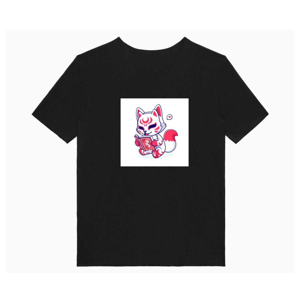 The Crimson Crested Kitsune's Literary Leap into Lore T-Shirts