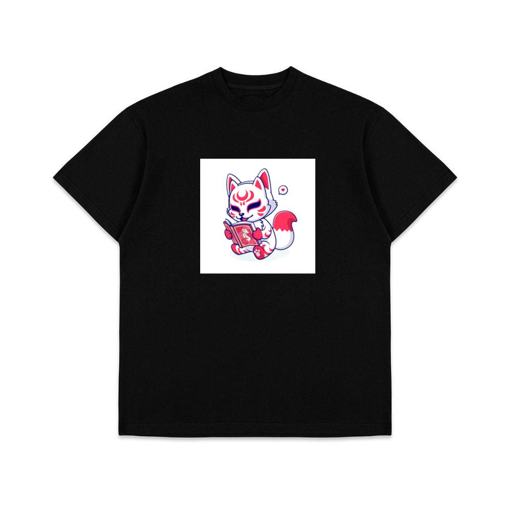 The Crimson Crested Kitsune's Literary Leap into Lore T-Shirts