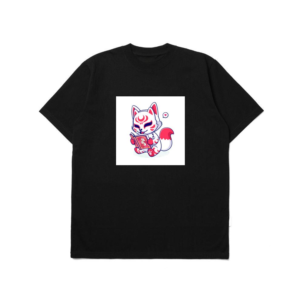 The Crimson Crested Kitsune's Literary Leap into Lore T-Shirts