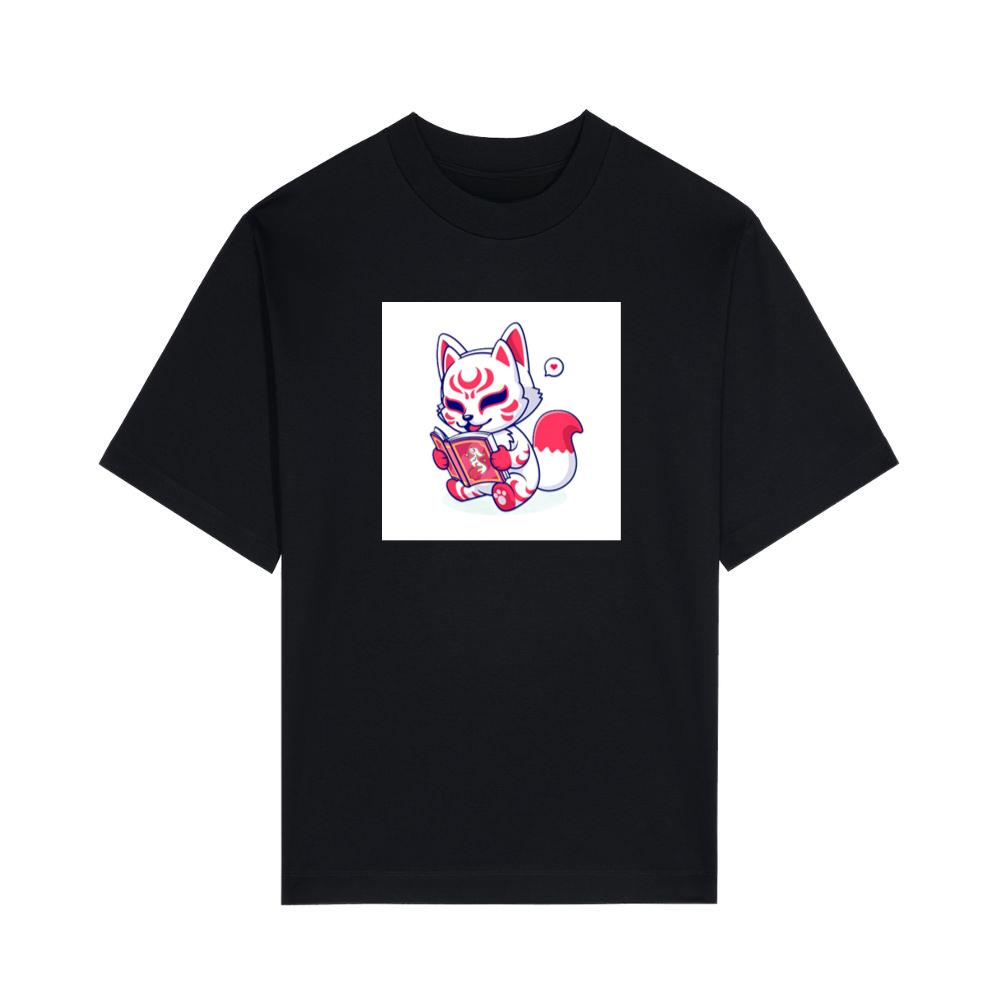 The Crimson Crested Kitsune's Literary Leap into Lore T-Shirts