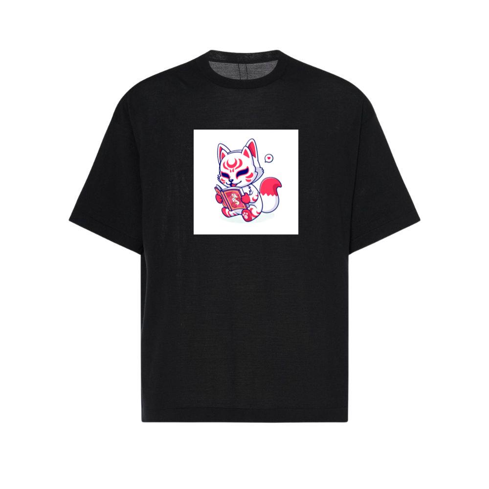 The Crimson Crested Kitsune's Literary Leap into Lore T-Shirts