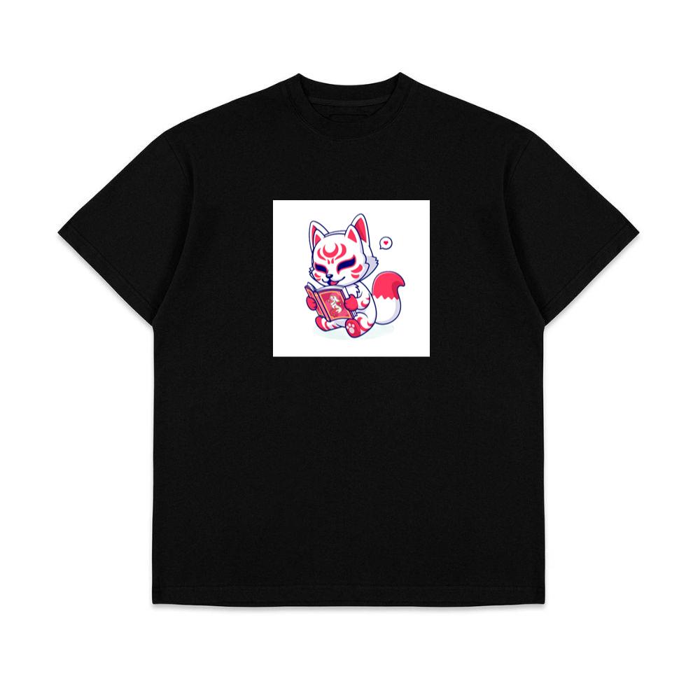 The Crimson Crested Kitsune's Literary Leap into Lore T-Shirts