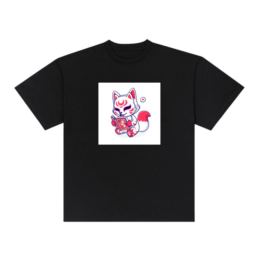 The Crimson Crested Kitsune's Literary Leap into Lore T-Shirts