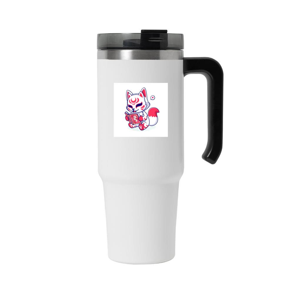 The Crimson Crested Kitsune's Literary Leap into Lore Tumbler