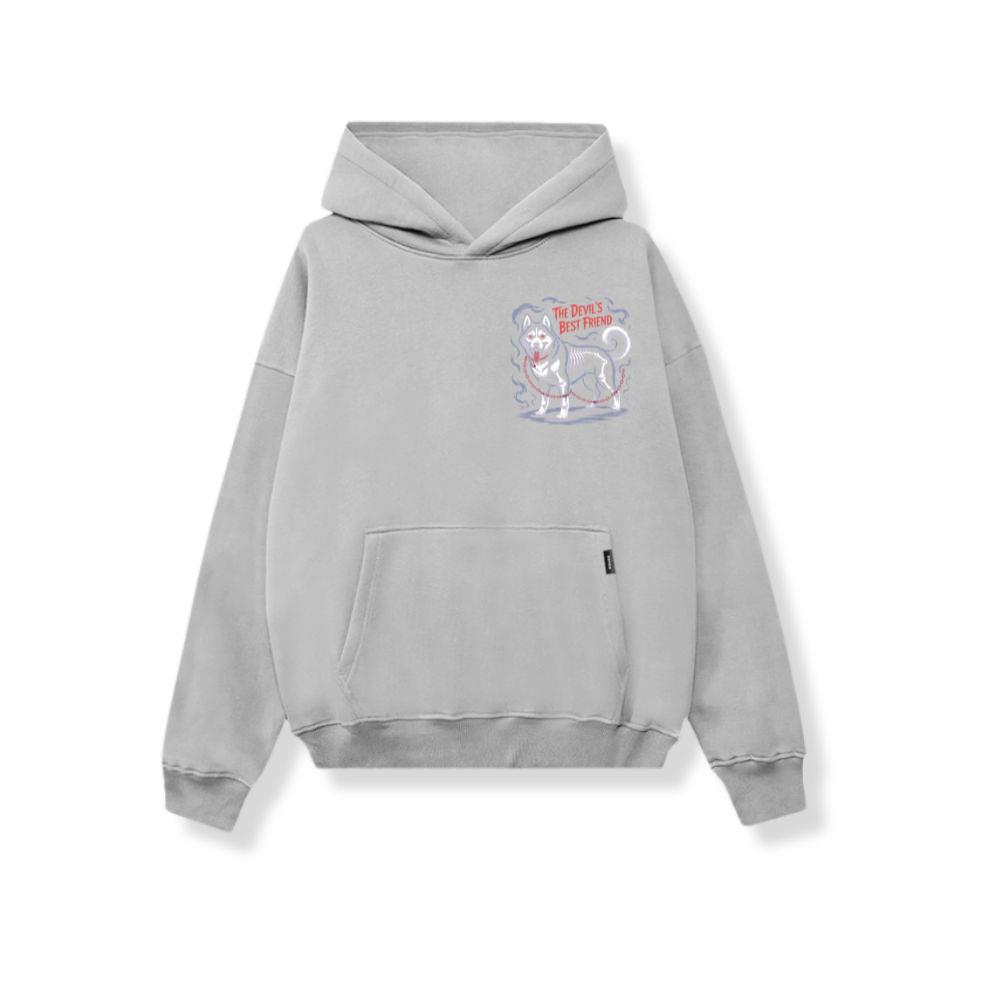 The Devils Best Friend Husky Dog Gothic Design Hoodie