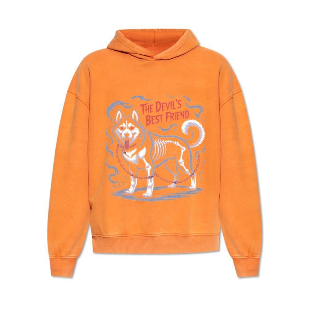 The Devils Best Friend Husky Dog Gothic Design Hoodies