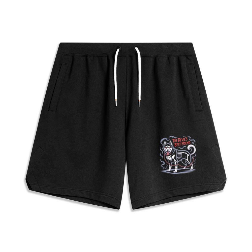The Devils Best Friend Husky Dog Gothic Design Men's Basketball Shorts