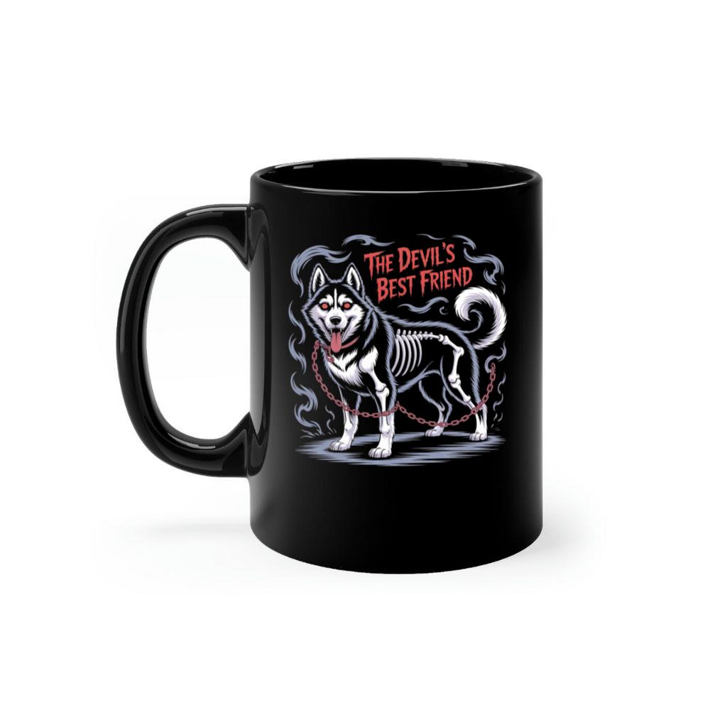 The Devils Best Friend Husky Dog Gothic Design Mug