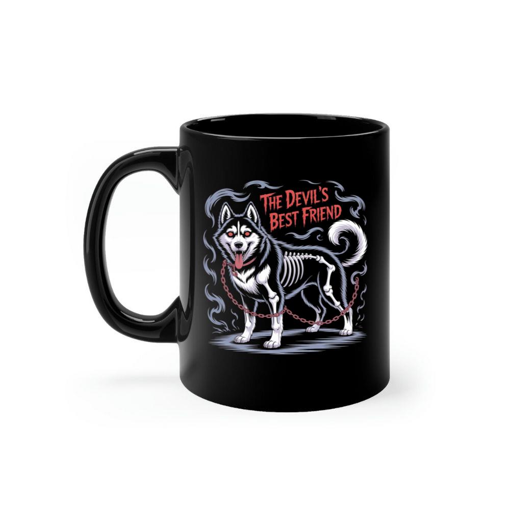 The Devils Best Friend Husky Dog Gothic Design Mug
