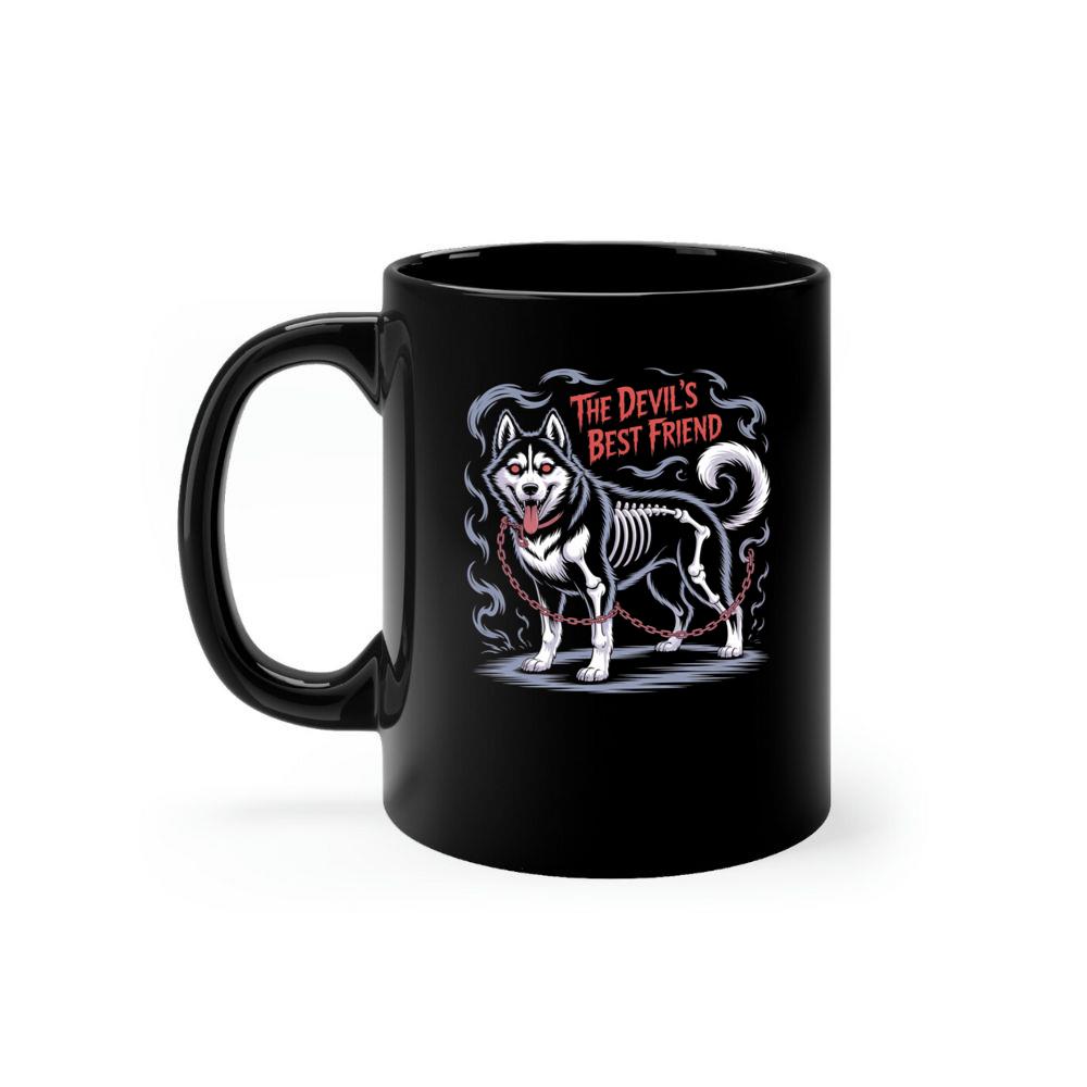 The Devils Best Friend Husky Dog Gothic Design Mug