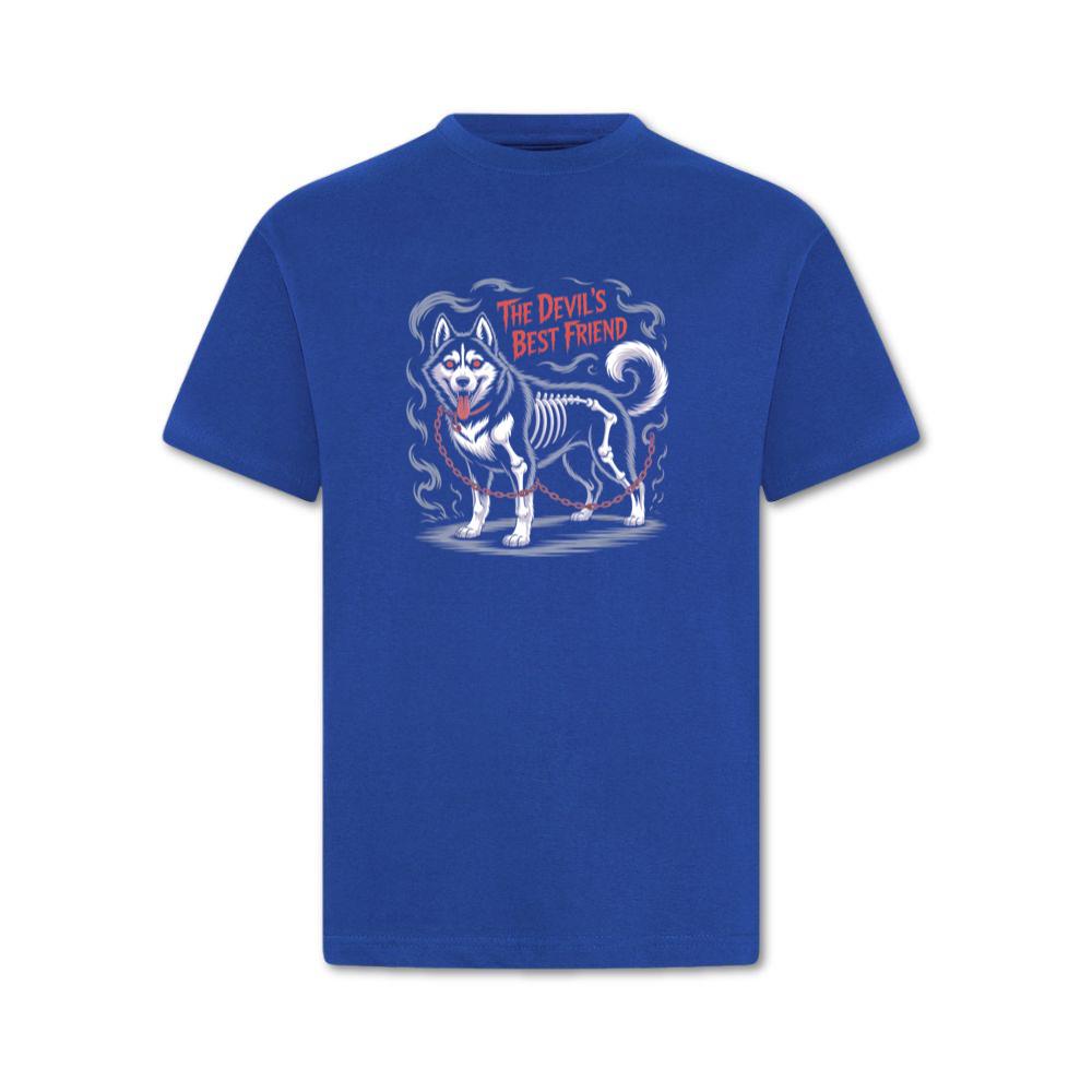 The Devils Best Friend Husky Dog Gothic Design T-Shirt