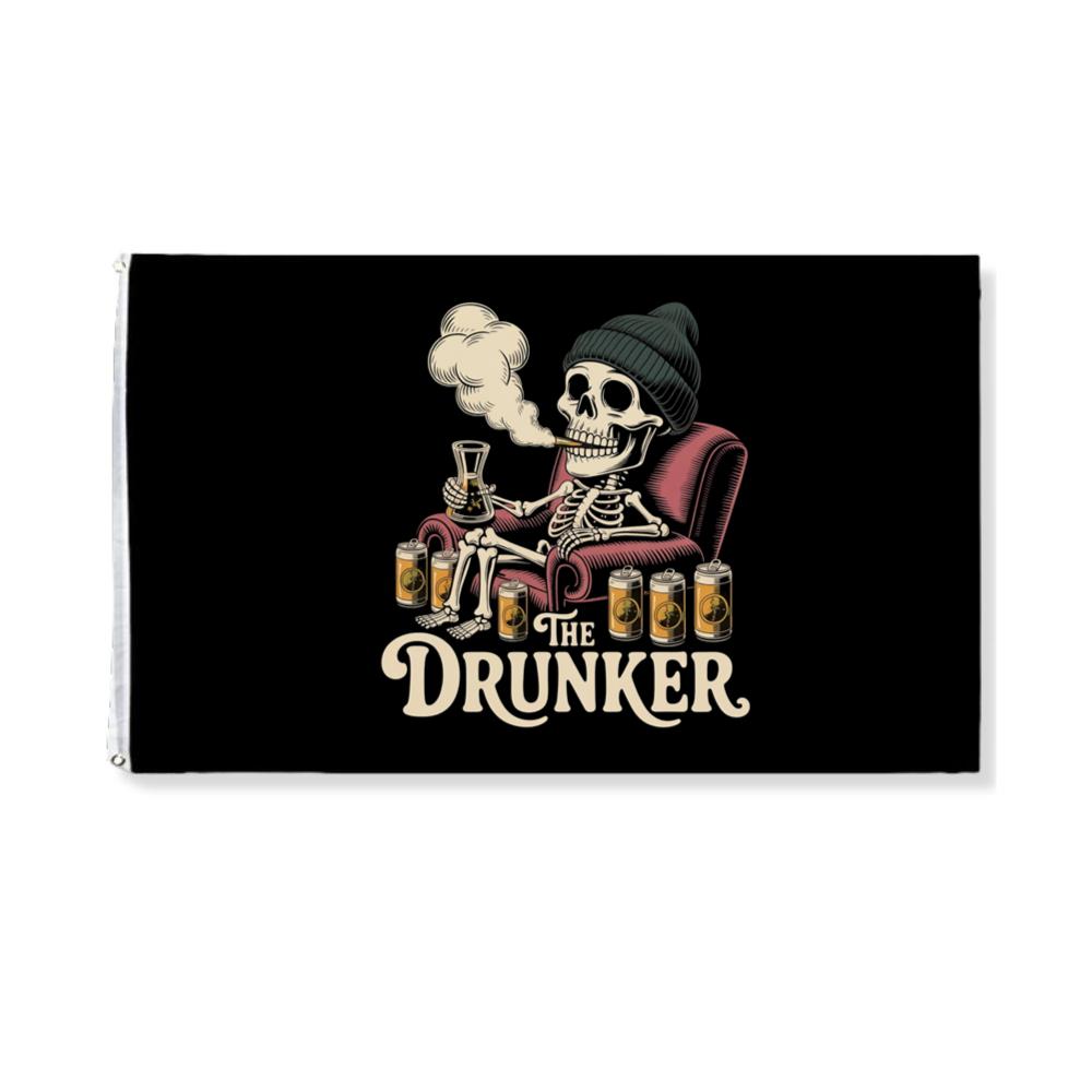 The Drunker Skeleton Beer Mug Design Flag