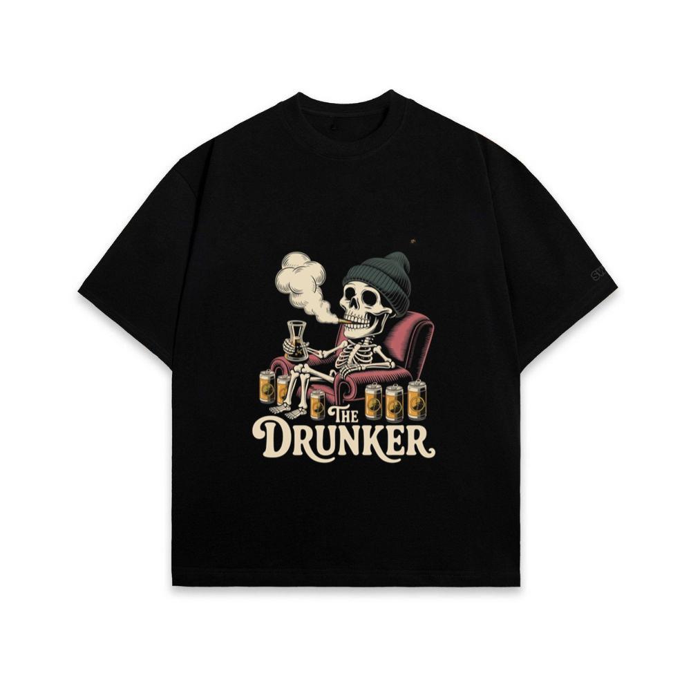 The Drunker Skeleton Beer Mug Design T-Shirt