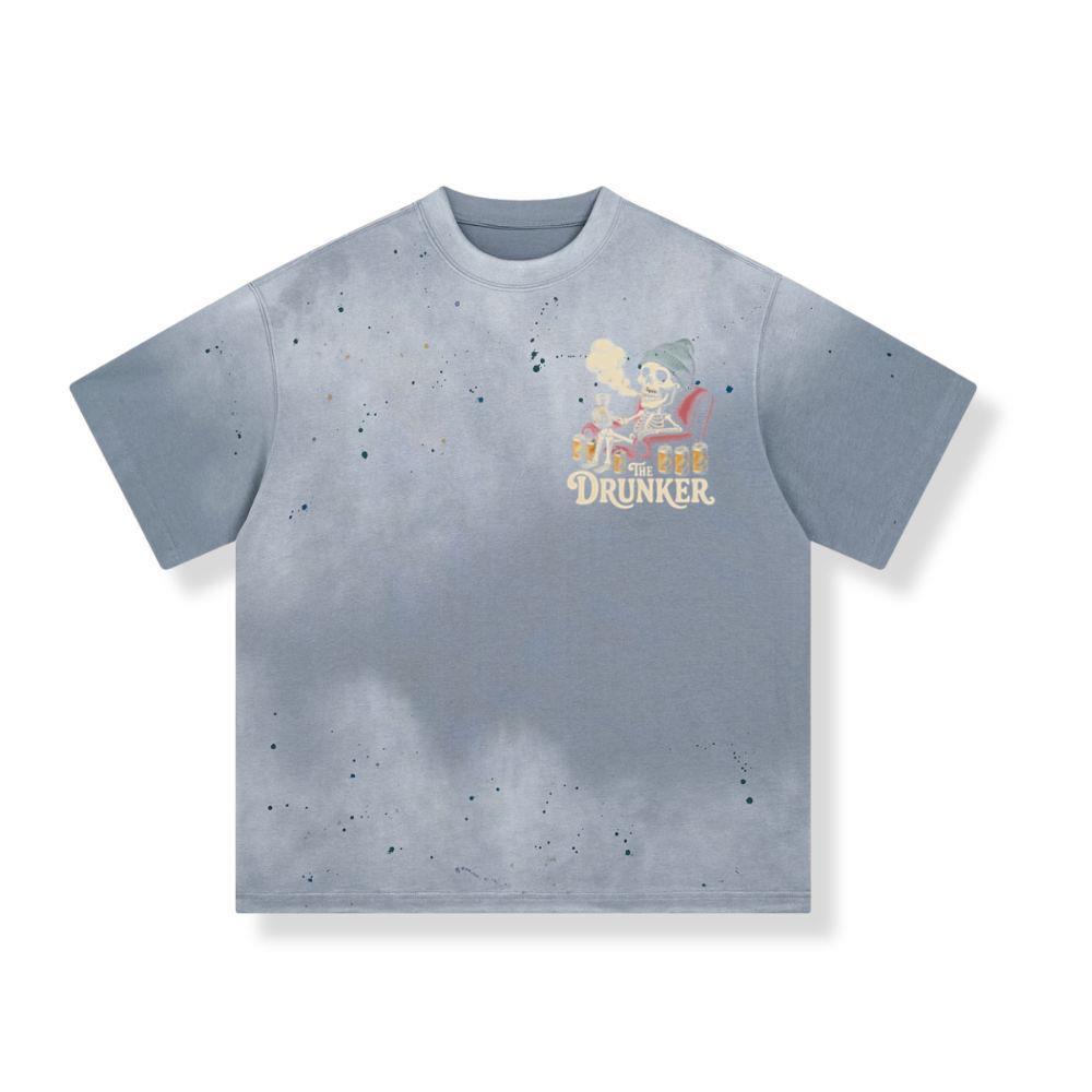 The Drunker Skeleton Beer Mug Design T-Shirt - Image 3