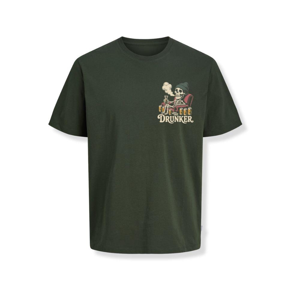 The Drunker Skeleton Beer Mug Design T-Shirts