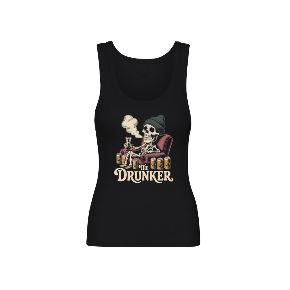 The Drunker Skeleton Beer Mug Design Tank Top