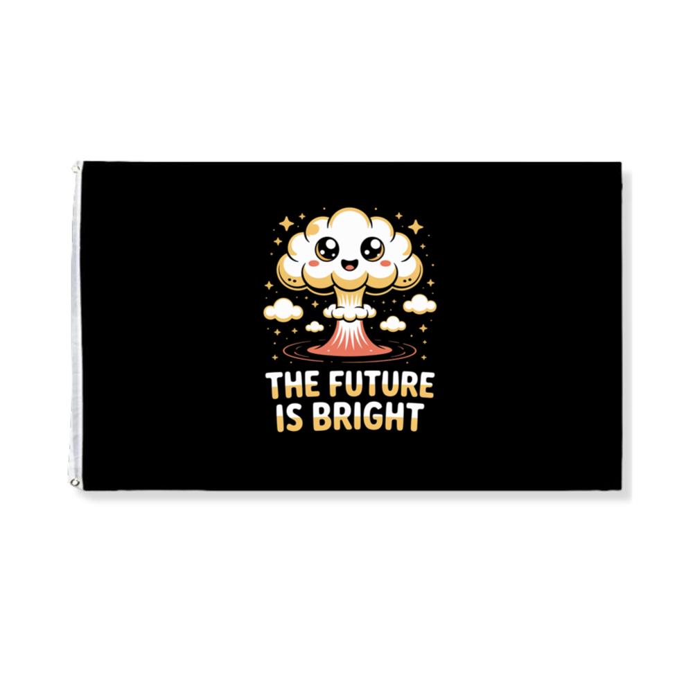 The Future Is Bright Atomic Art Graphic with Vintage Explosion Style Flat