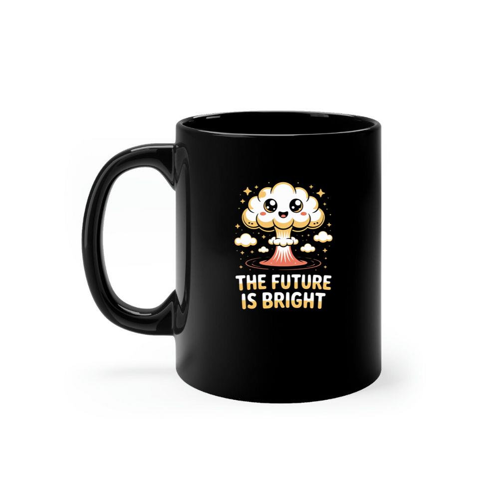 The Future Is Bright Atomic Art Graphic with Vintage Explosion Style Mug