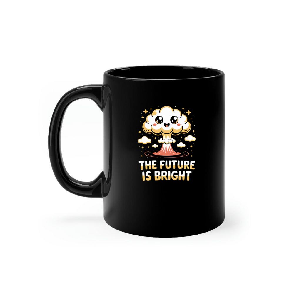 The Future Is Bright Atomic Art Graphic with Vintage Explosion Style Mug