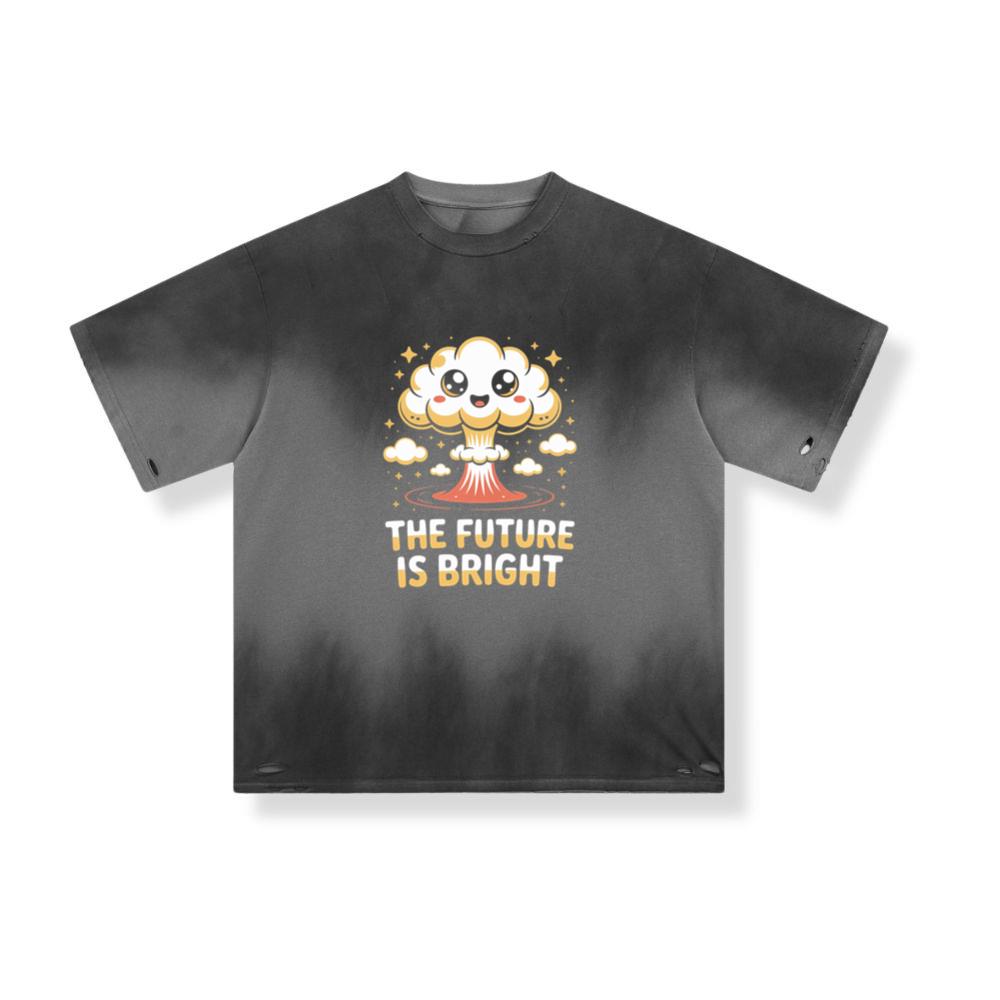 The Future Is Bright Atomic Art Graphic with Vintage Explosion Style T-Shirt