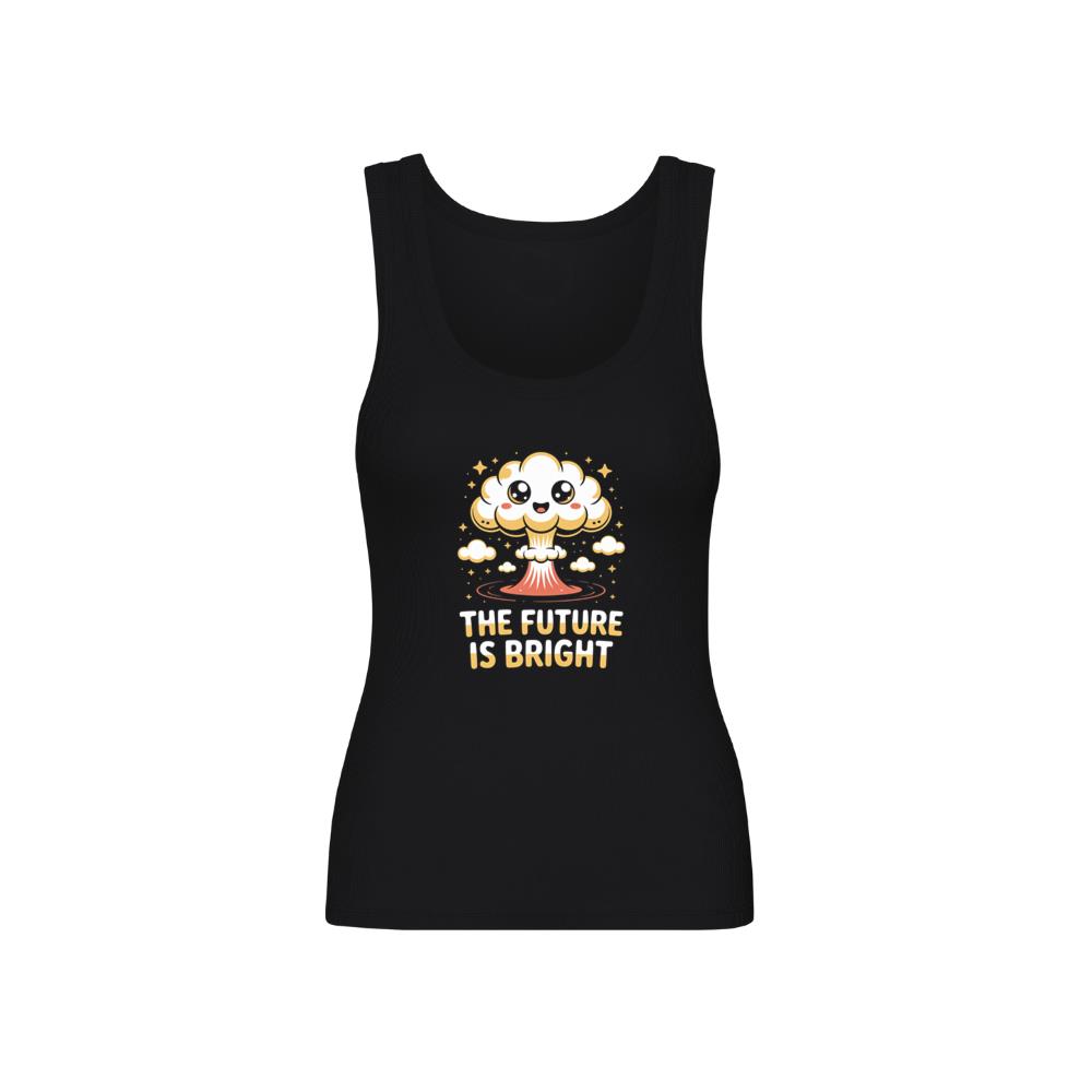 The Future Is Bright Atomic Art Graphic with Vintage Explosion Style Tank Top