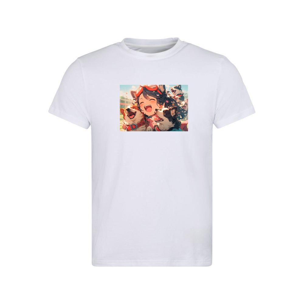 The Glee of a Girl and Her Corgi Crew T-Shirts