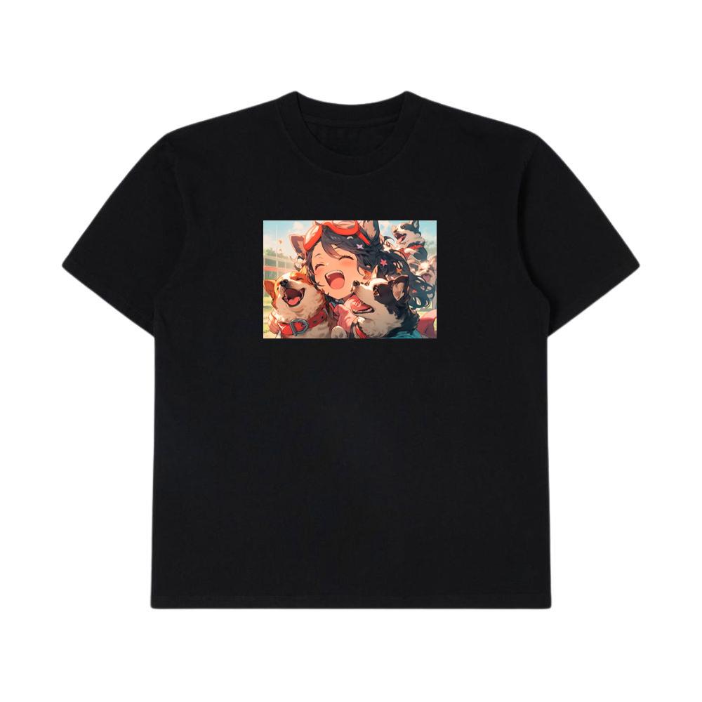 The Glee of a Girl and Her Corgi Crew T-Shirts