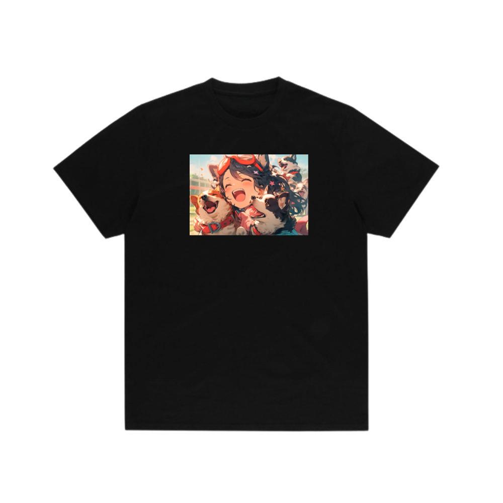 The Glee of a Girl and Her Corgi Crew T-Shirts