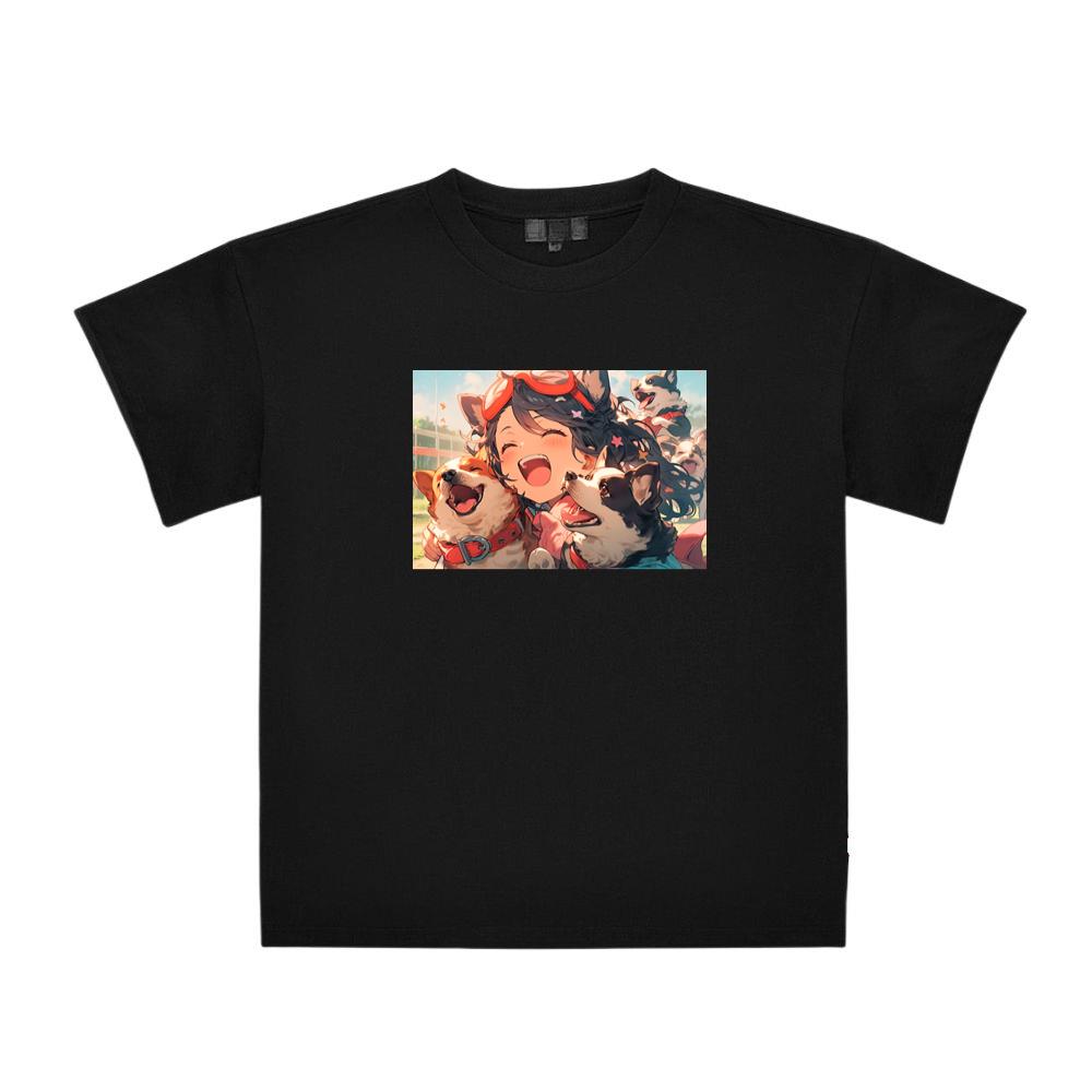 The Glee of a Girl and Her Corgi Crew T-Shirts