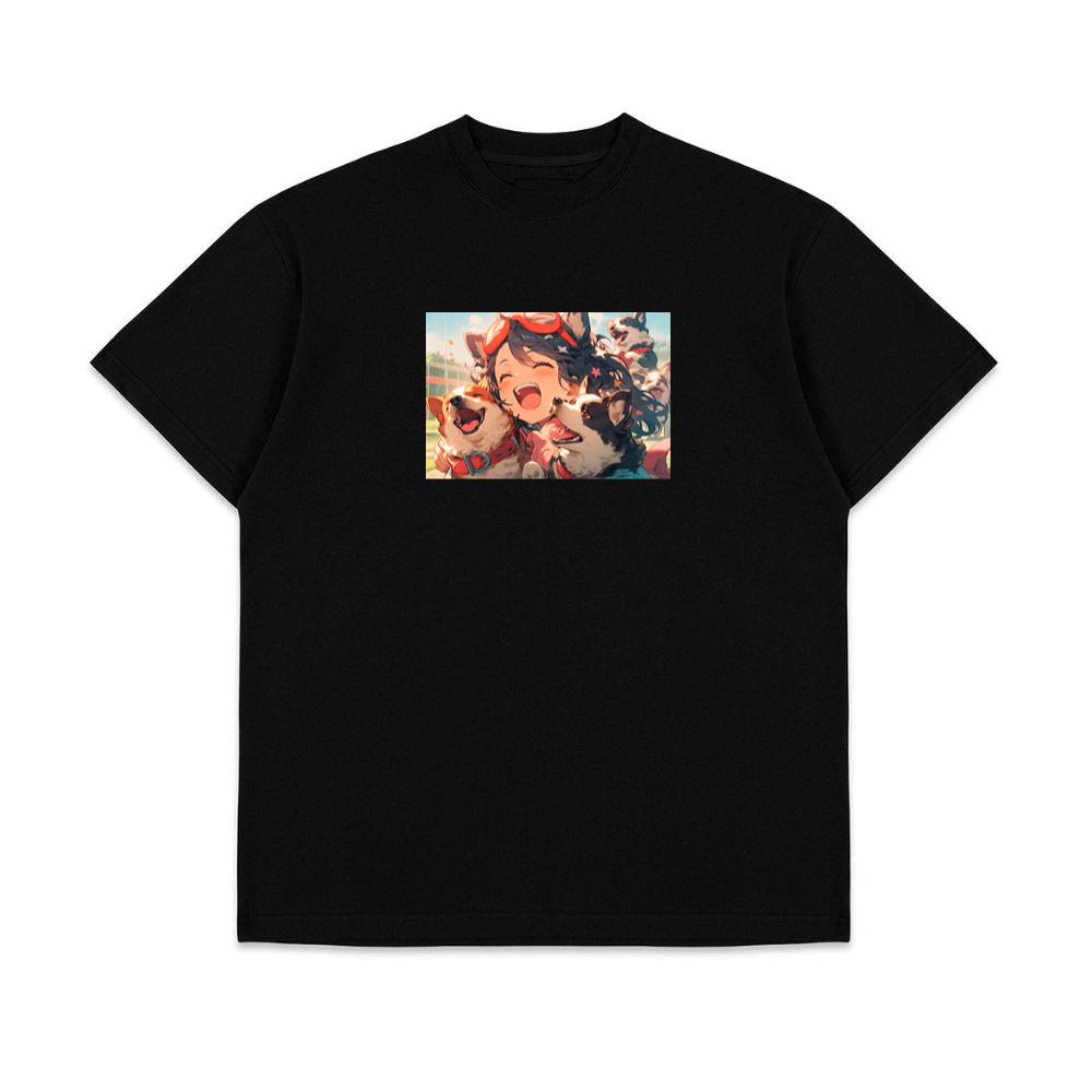 The Glee of a Girl and Her Corgi Crew T-Shirts