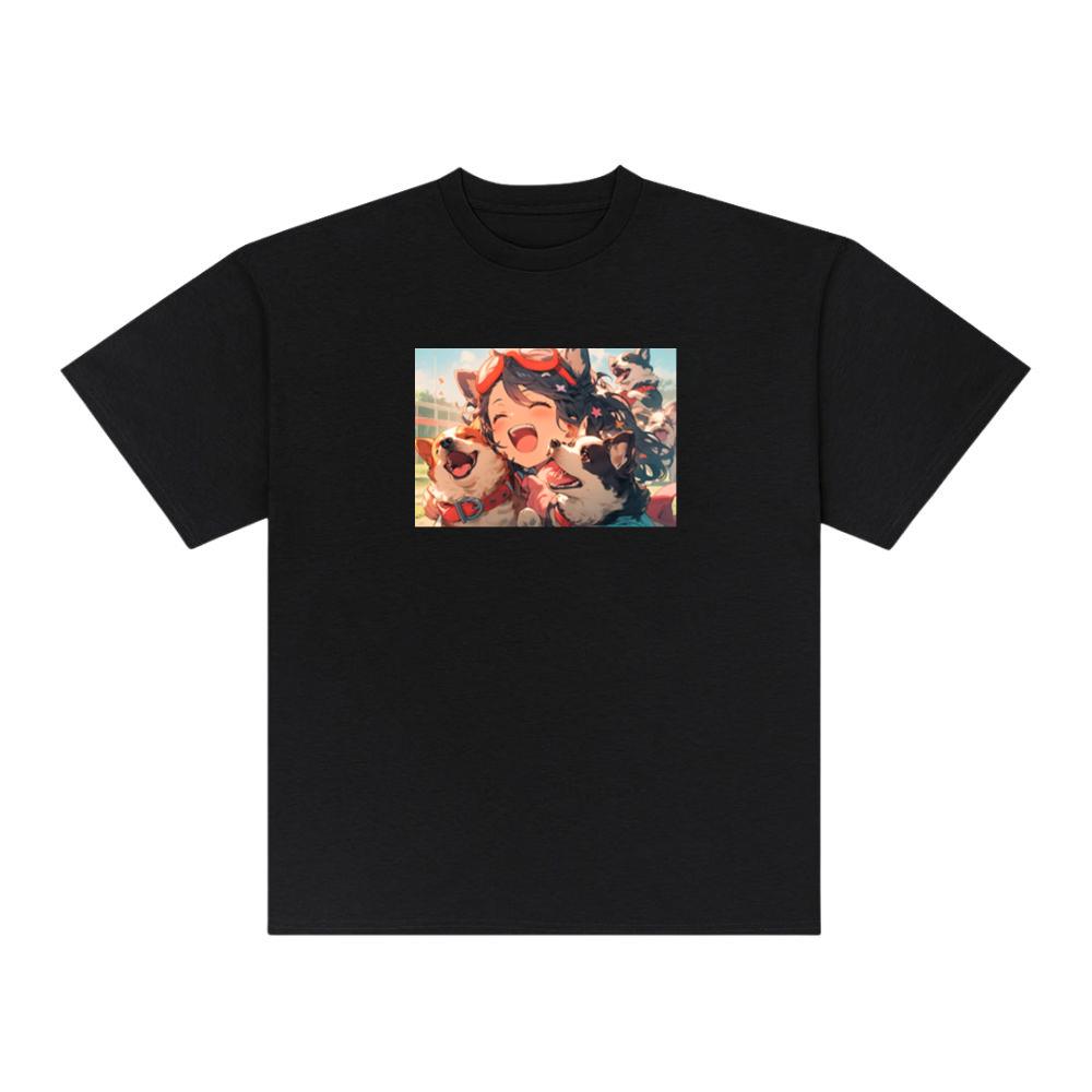 The Glee of a Girl and Her Corgi Crew T-Shirts