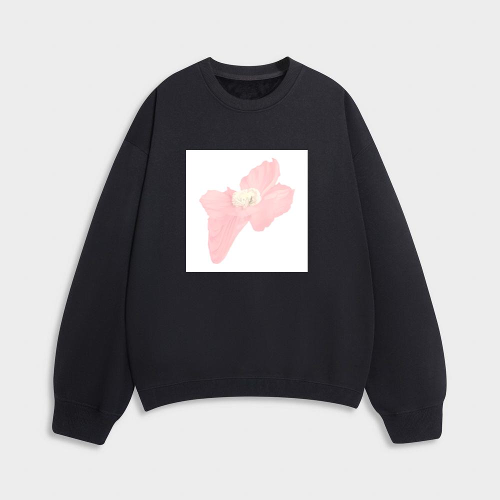 The Pink Bloom with a Heart of White Sweatshirt