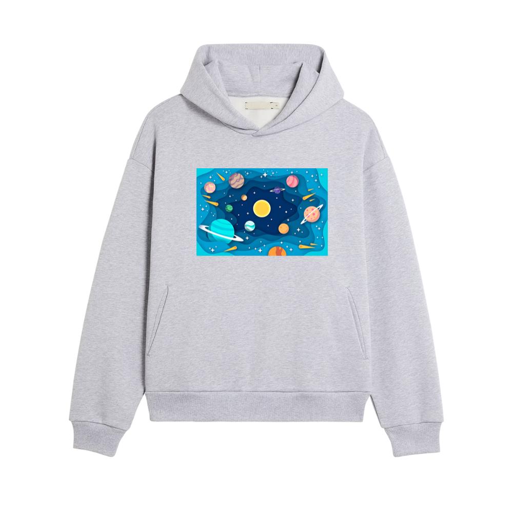 The Planetary Paper Parade in a Cosmic Cutout Hoodies