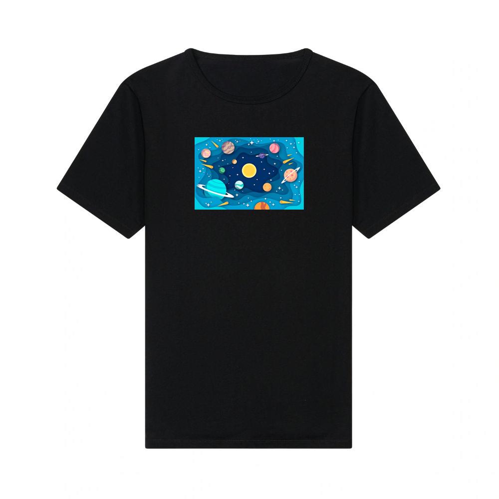 The Planetary Paper Parade in a Cosmic Cutout T-Shirts
