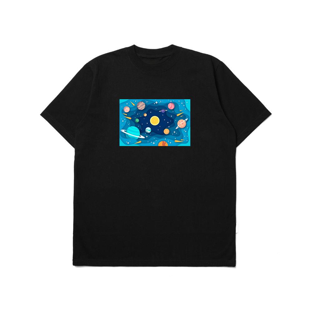 The Planetary Paper Parade in a Cosmic Cutout T-Shirts