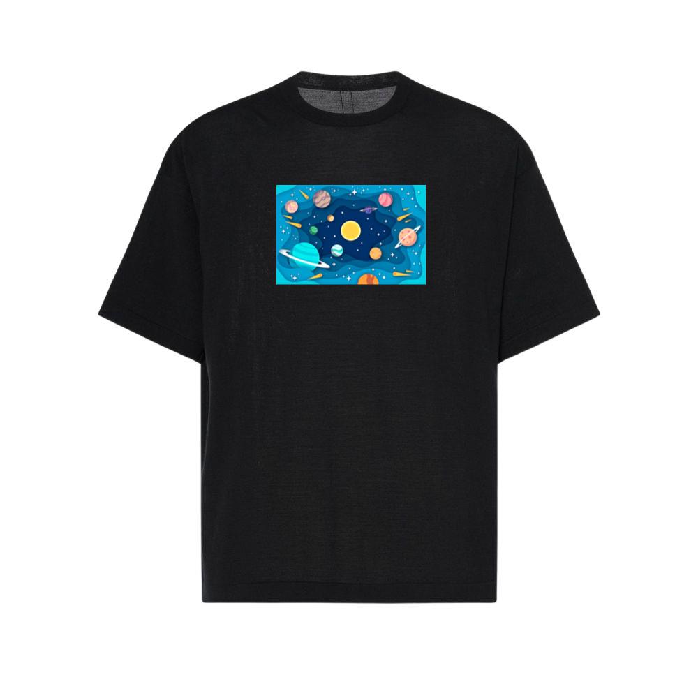 The Planetary Paper Parade in a Cosmic Cutout T-Shirts