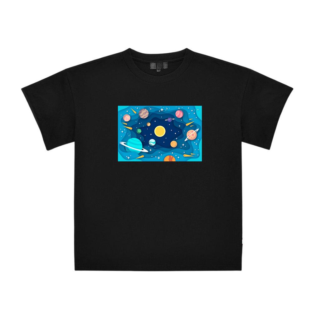 The Planetary Paper Parade in a Cosmic Cutout T-Shirts