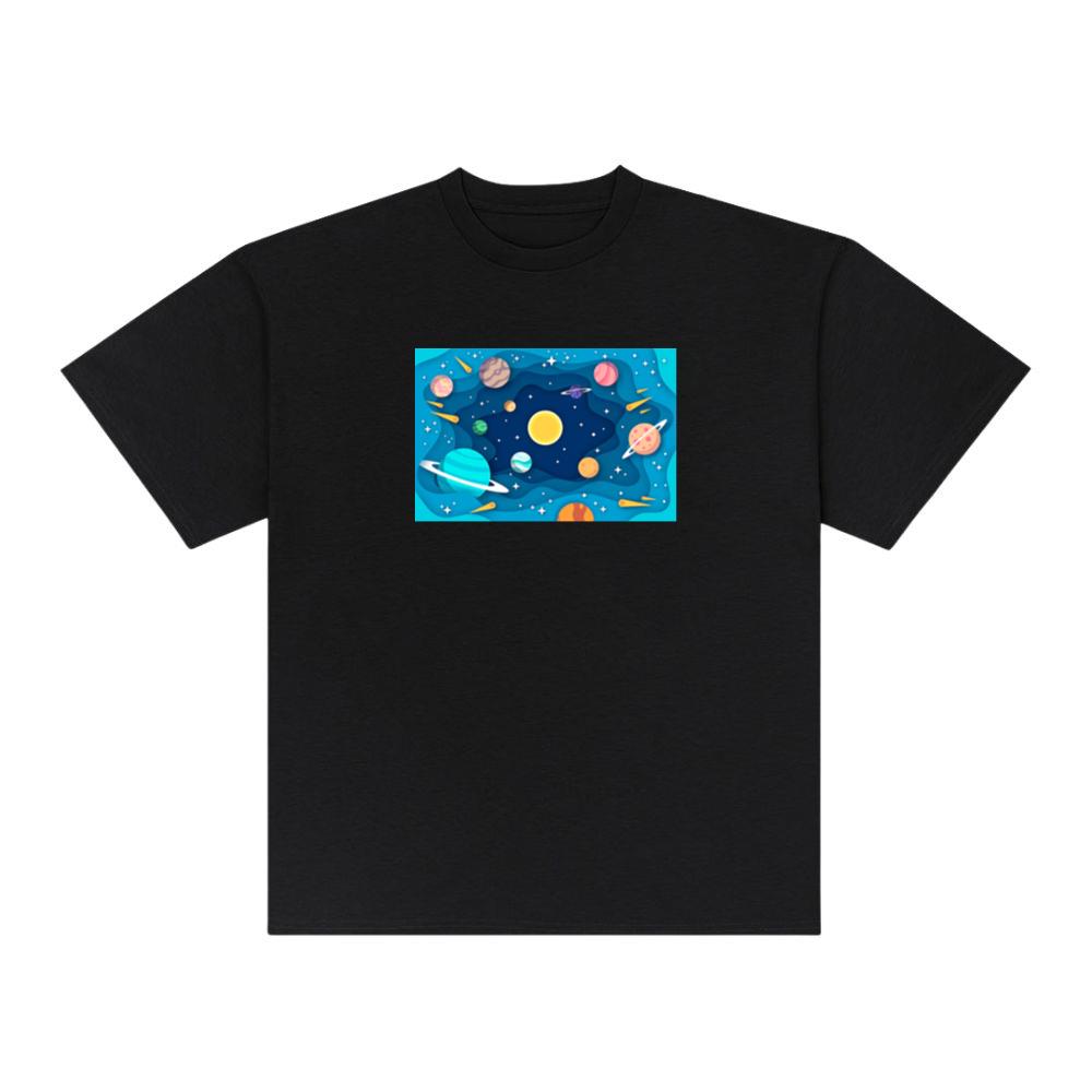 The Planetary Paper Parade in a Cosmic Cutout T-Shirts
