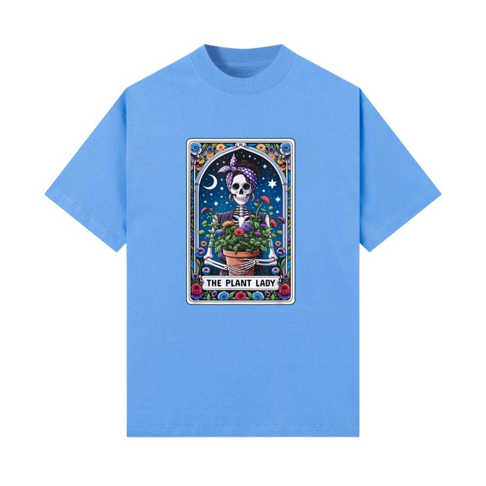 The Plant Lady Tarot Card Funny Skeleton Mom Flowers Skull T-Shirt