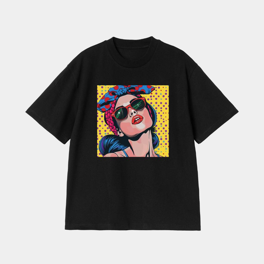 The Polka-Dotted Diva of Retro Reverie T-Shirt